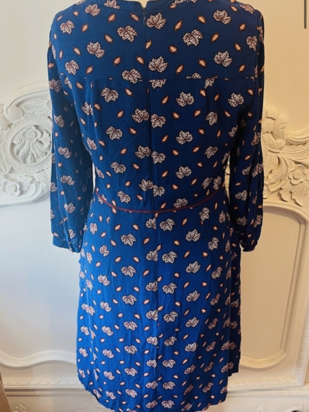 Boden Autumn Leaves Long Sleeve Knee length Fall Dress 16L - Picture 7 of 10